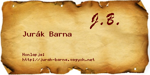 Jurák Barna névjegykártya